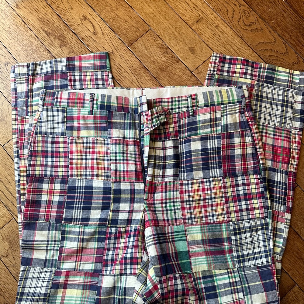 Men's Patchwork Plaid Pants View 2